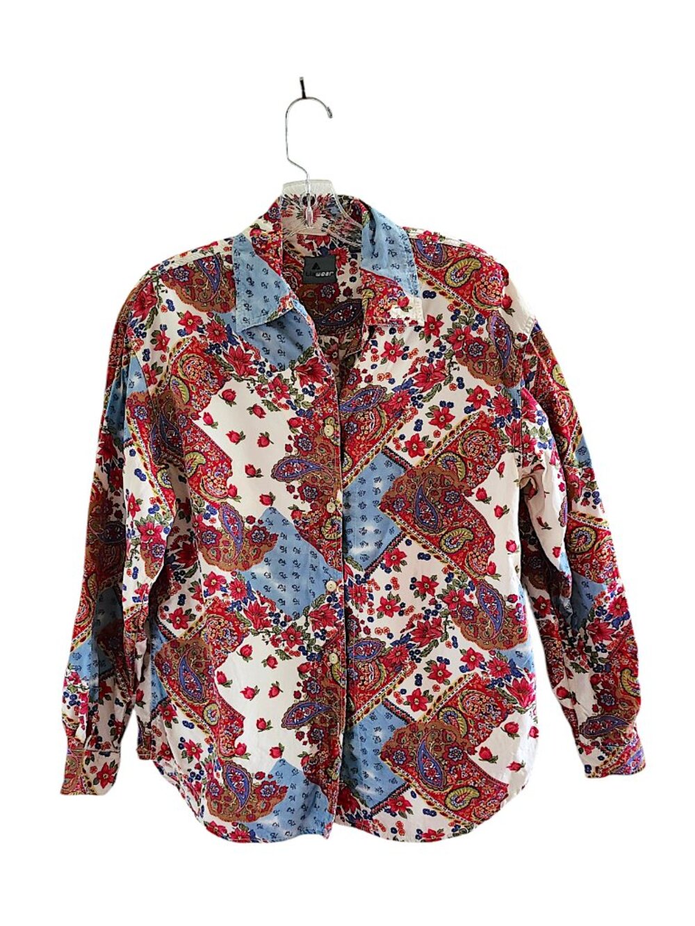 Vintage Liz Wear Rayon Print Blouse Size M
